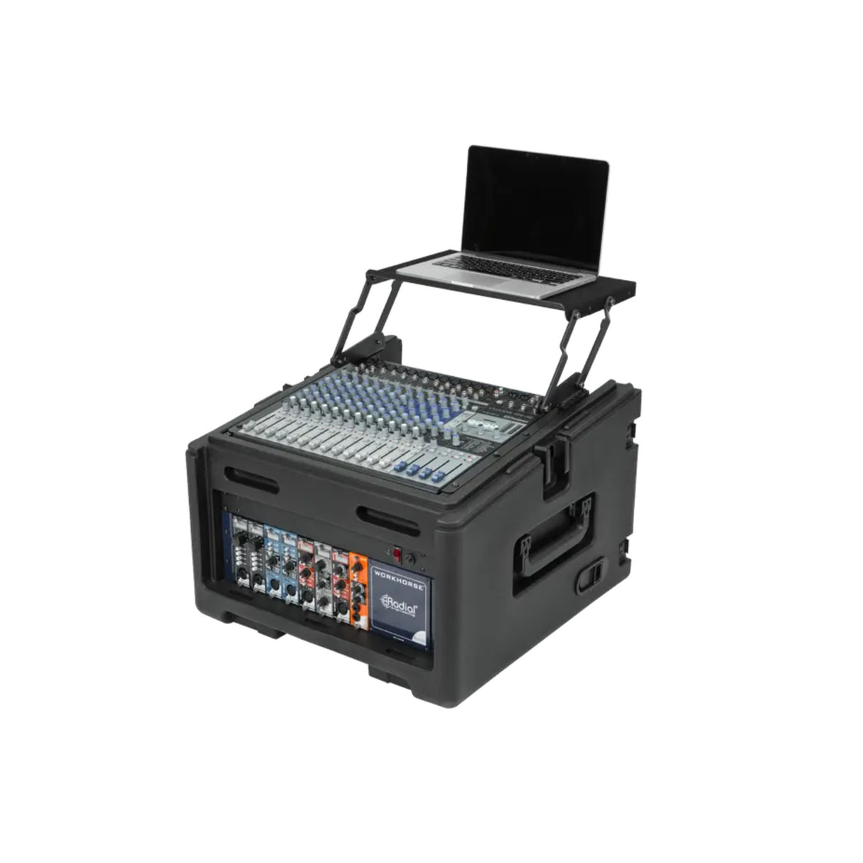 SKB Rolling 10U Top 4U Front Rear Rack Case with Wheels Locking Latches