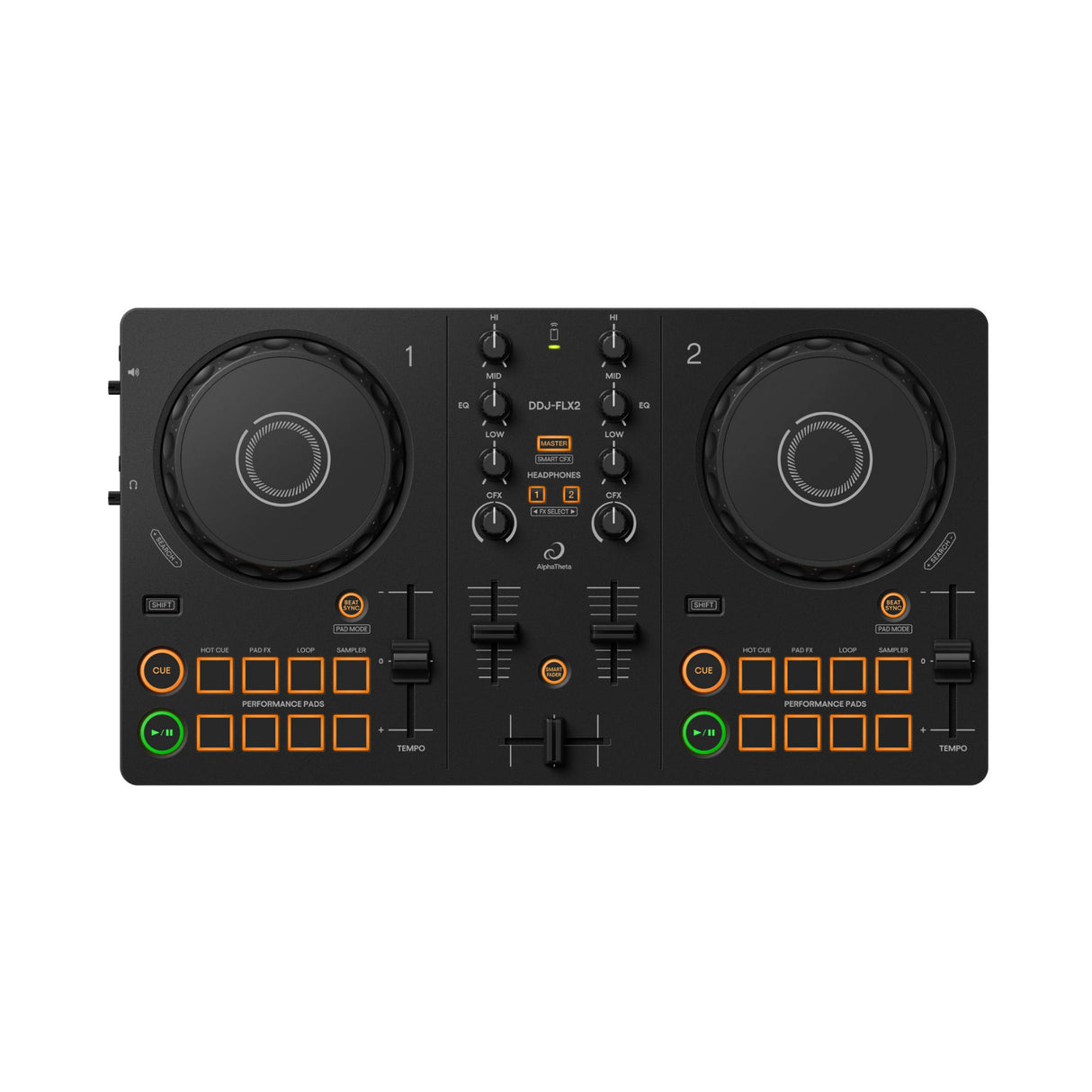 Pioneer DJ AlphaTheta DDJ-FLX2 Compact 2-Channel DJ Controller with Smart CFX