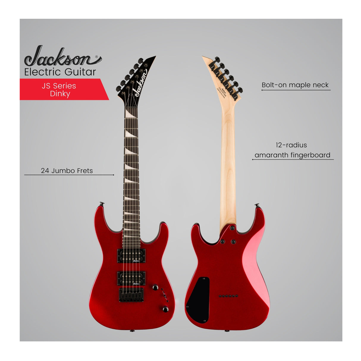Jackson JS Series Dinky Minion JS1X Metallic Red Electric Guitar Bundle
