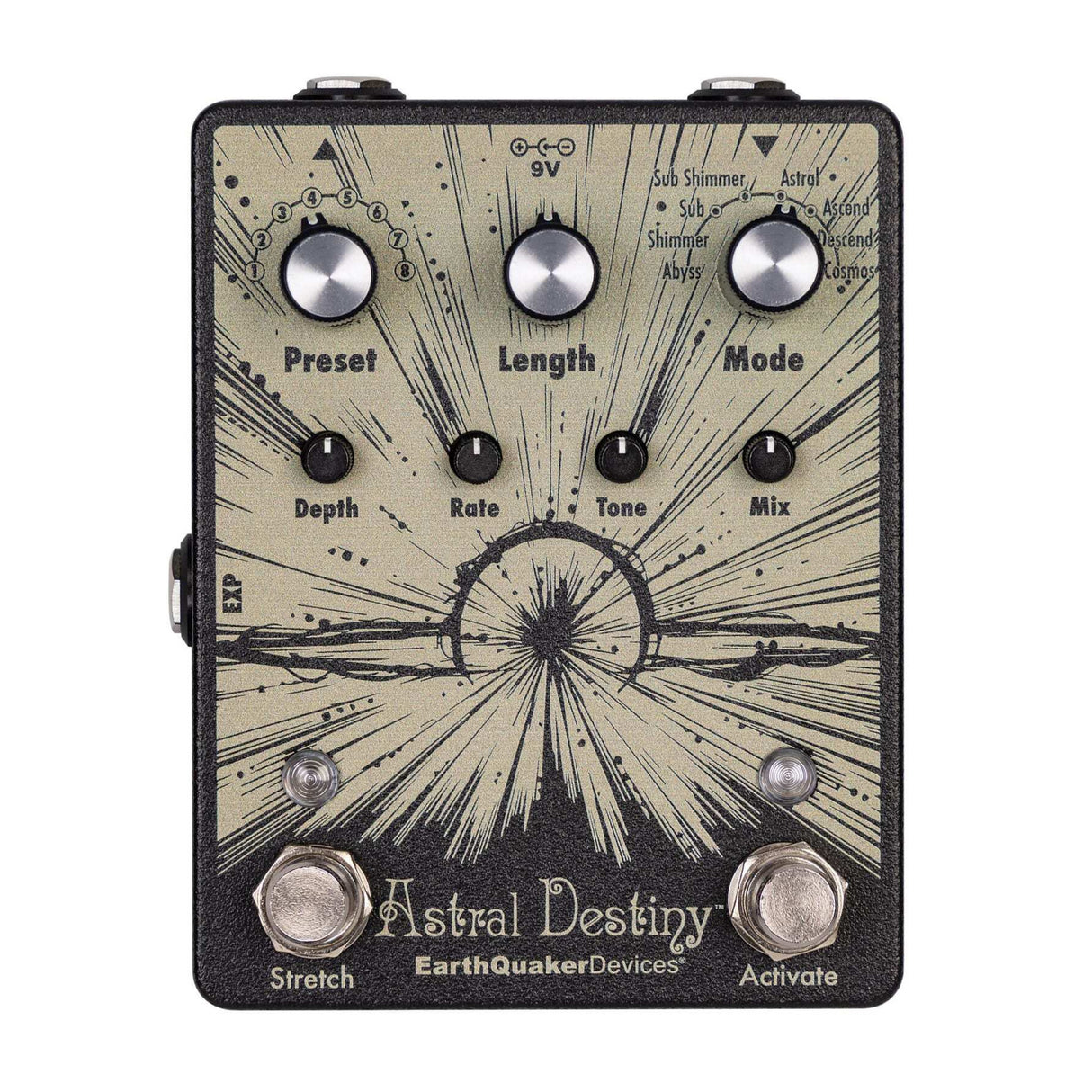EarthQuaker Devices Astral Destiny Modulated Octave Reverb (Black and Gold)