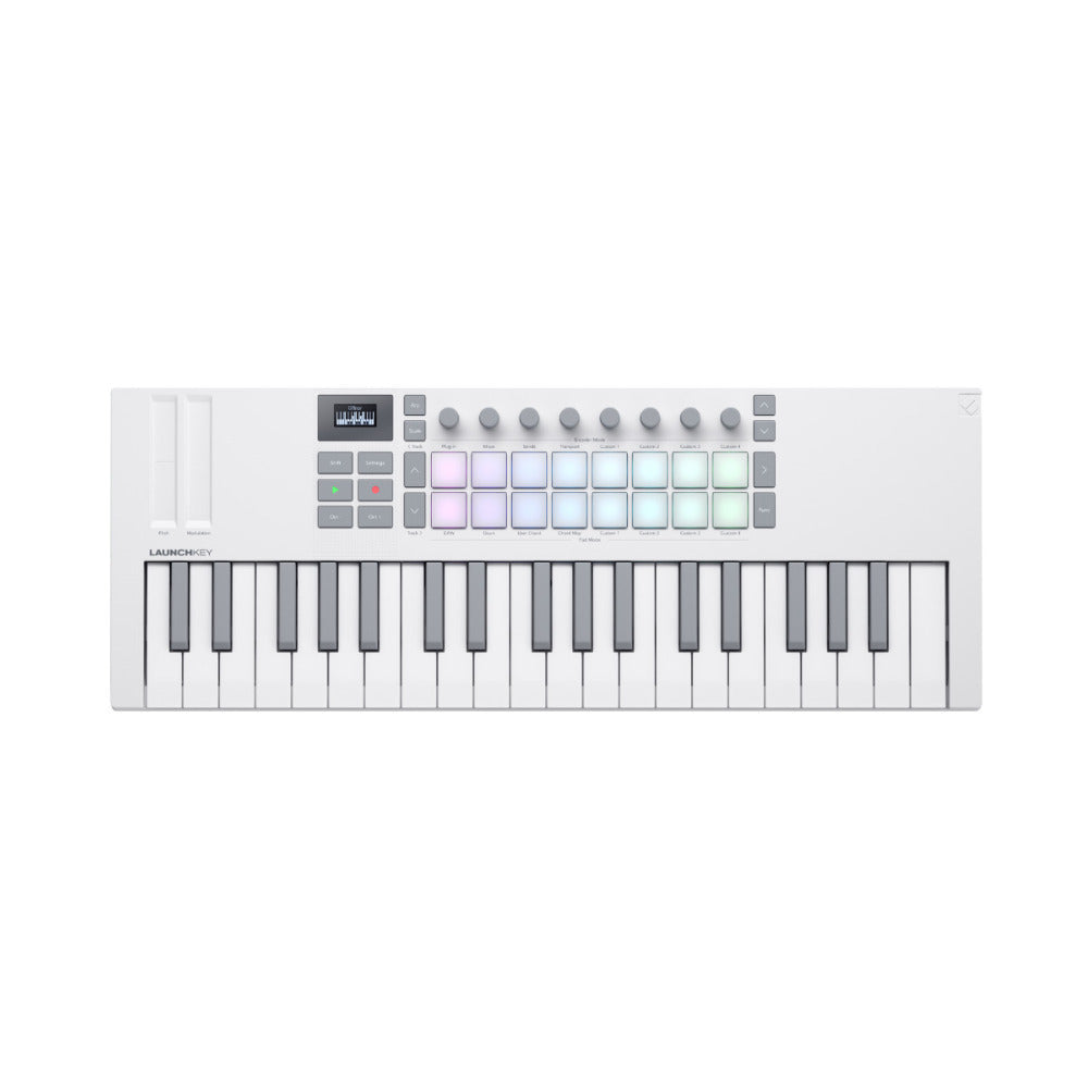 Novation Launchkey 37 Mini MK4 Portable USB MIDI Keyboard Controller - White