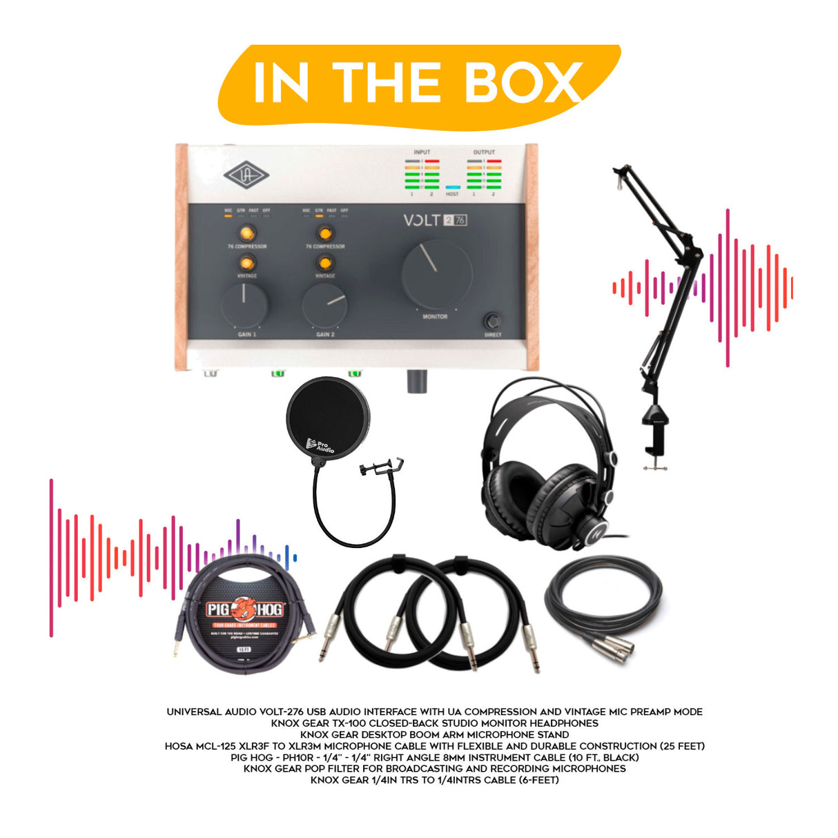 Universal Audio VOLT-276 USB Audio Interface with Headphones Bundle