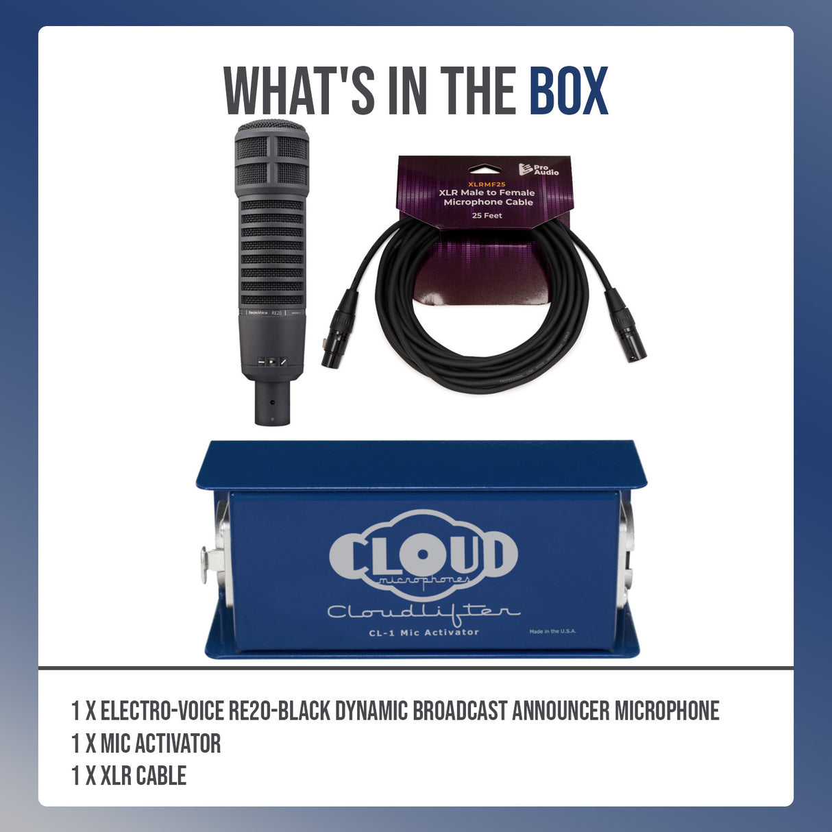 Bosch Electro-Voice RE20 Large Diaphragm Dynamic Vocal Microphone Bundle