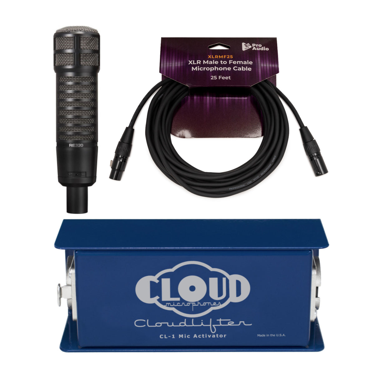 Bosch Electro-Voice RE320 Large Diaphragm Dynamic Vocal Microphone Bundle