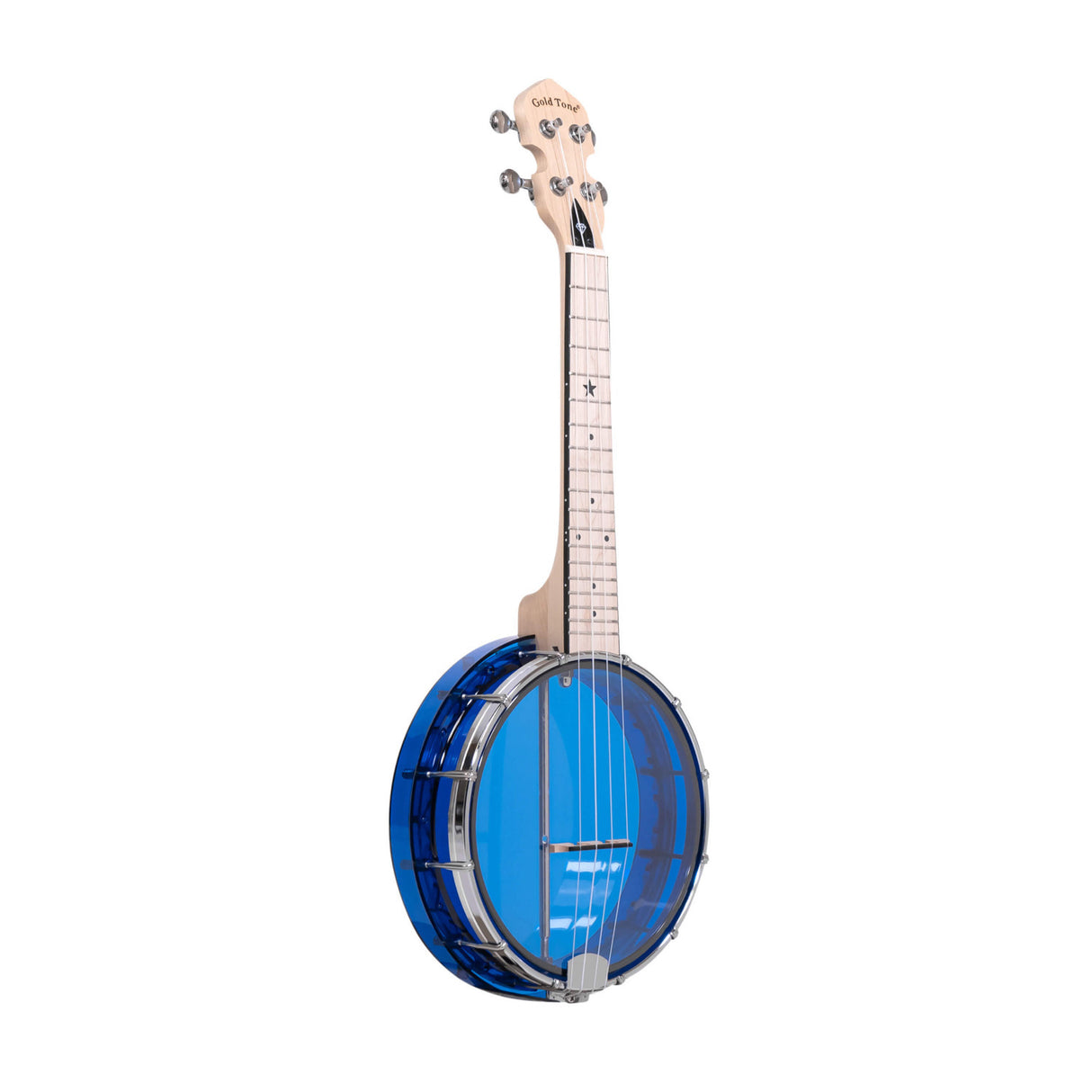 Gold Tone Little Gem See-through Banjo Ukulele (Sapphire) with Gig Bag