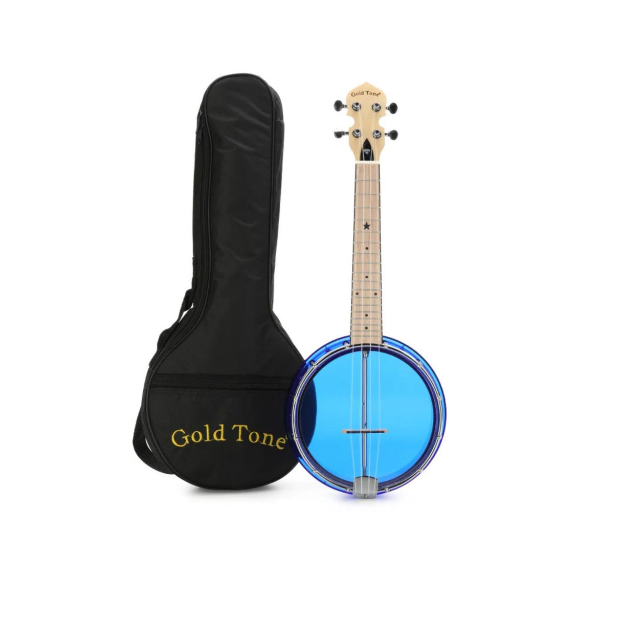 Gold Tone Little Gem See-through Banjo Ukulele (Sapphire) with Gig Bag