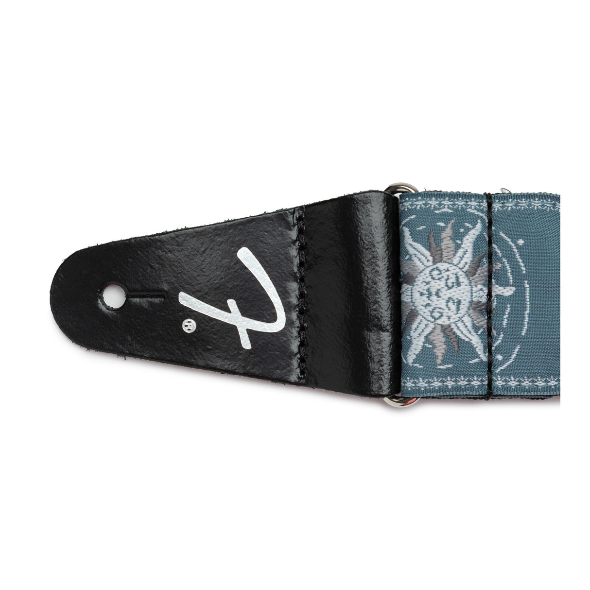 Fender American Vintage II Sun Strap with Adjustable Length and Woven Jacquard Design (Ice Blue Metallic)