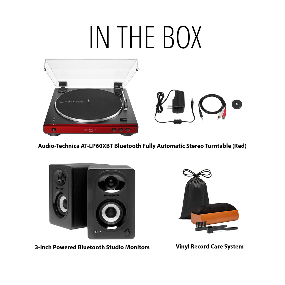 Audio-Technica AT-LP60XBT Bluetooth Fully Automatic Stereo Turntable Bundle