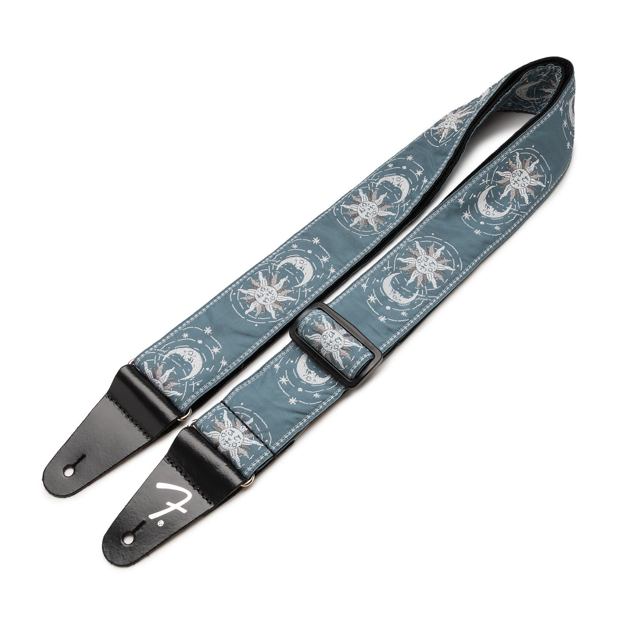 Fender American Vintage II Sun Strap with Adjustable Length and Woven Jacquard Design (Ice Blue Metallic)