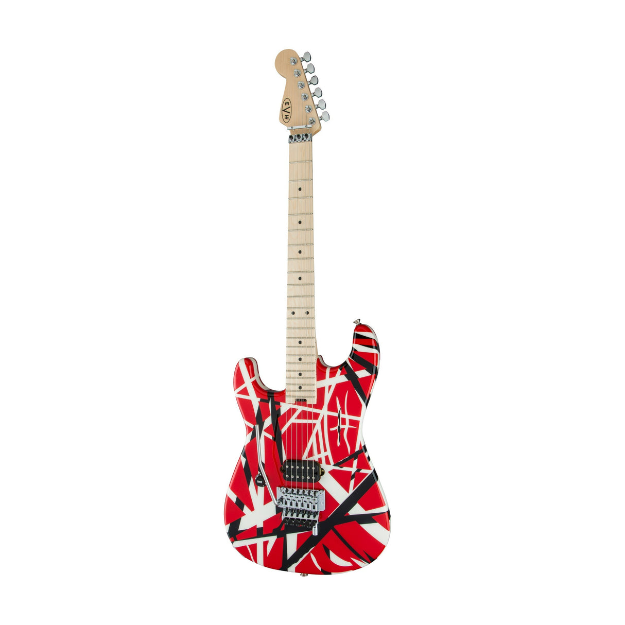 EVH Striped Series 6-String Electric Guitar (Red, Black and White Striped)