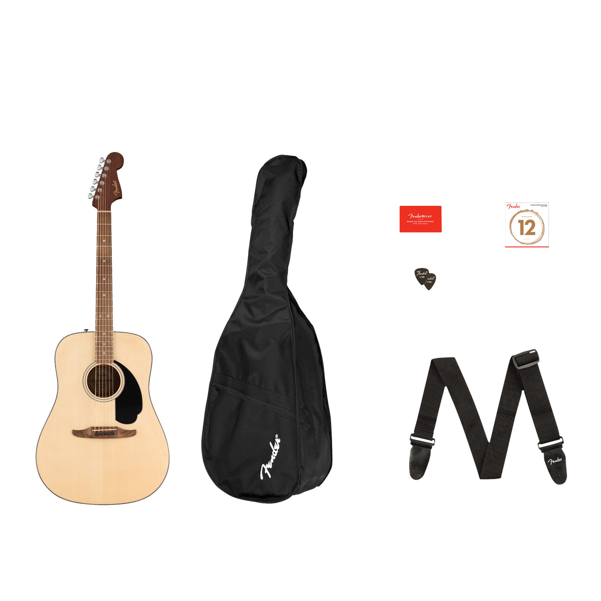 Fender California Standard Redondo Pack, Spruce Top, Black Pickguard (Natural)