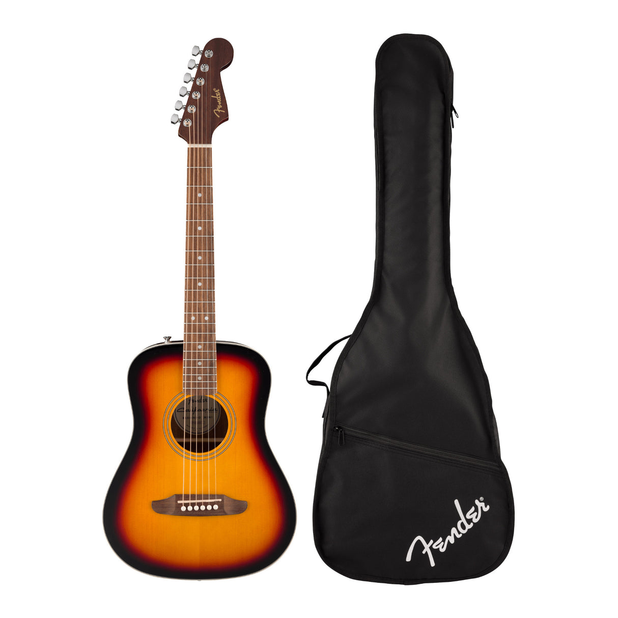 Fender California Standard Redondo Mini with Bag, Spruce Top, 3-Color Sunburst