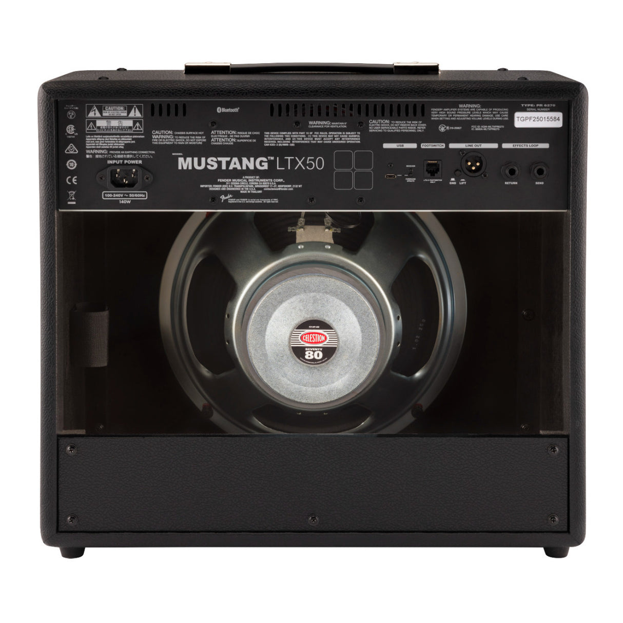 Fender Mustang LTX50 50W Guitar Amplifier 120V 12 Inch Celestion G12P-80 Speaker