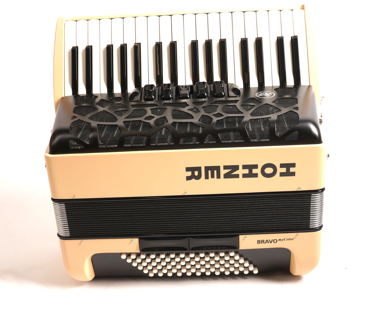 Hohner BRAVO MyColor III 72 Chromatic Piano Key Accordion (Sunrise Light Orange) (Used)