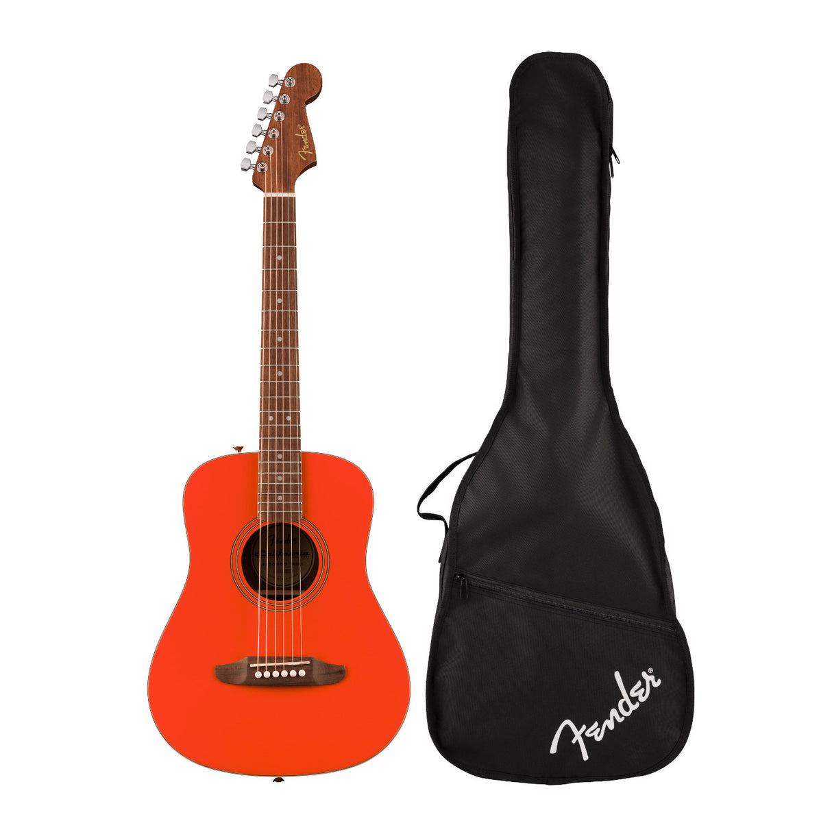 Fender California Standard Redondo Mini Acoustic Guitar with Bag (Fiesta Red)