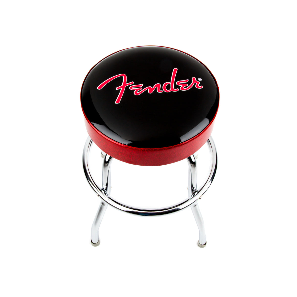 Fender Red Sparkle Logo 24-inch Barstool - Durable Steel Frame (Black and Red)
