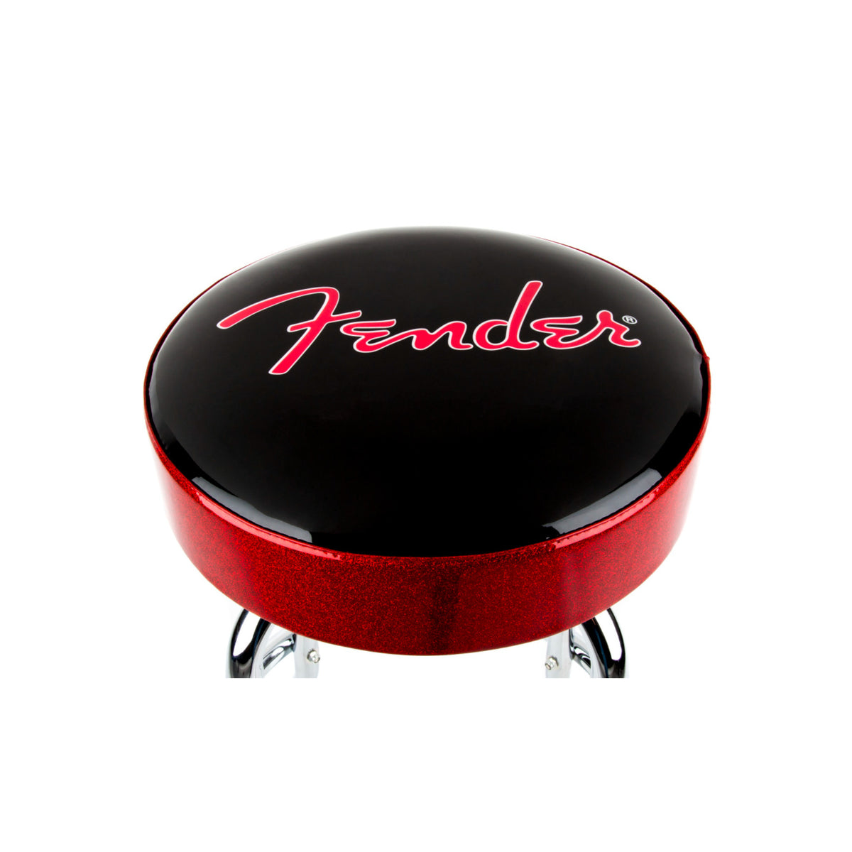 Fender Red Sparkle Logo 24-inch Barstool - Durable Steel Frame (Black and Red)