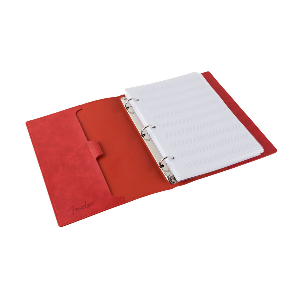 Fender Vegan Leather Music Note Book with Pen Holder for Songwriting & Composition (Dakota Red)