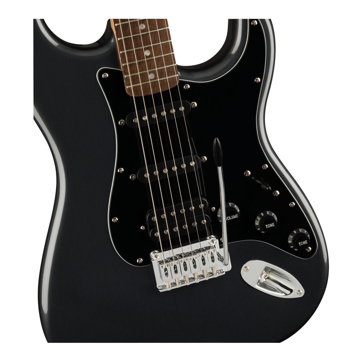 Squier Affinity Strat HSS Pack, Charcoal Frost Metallic with Gig Bag and 15G Amp