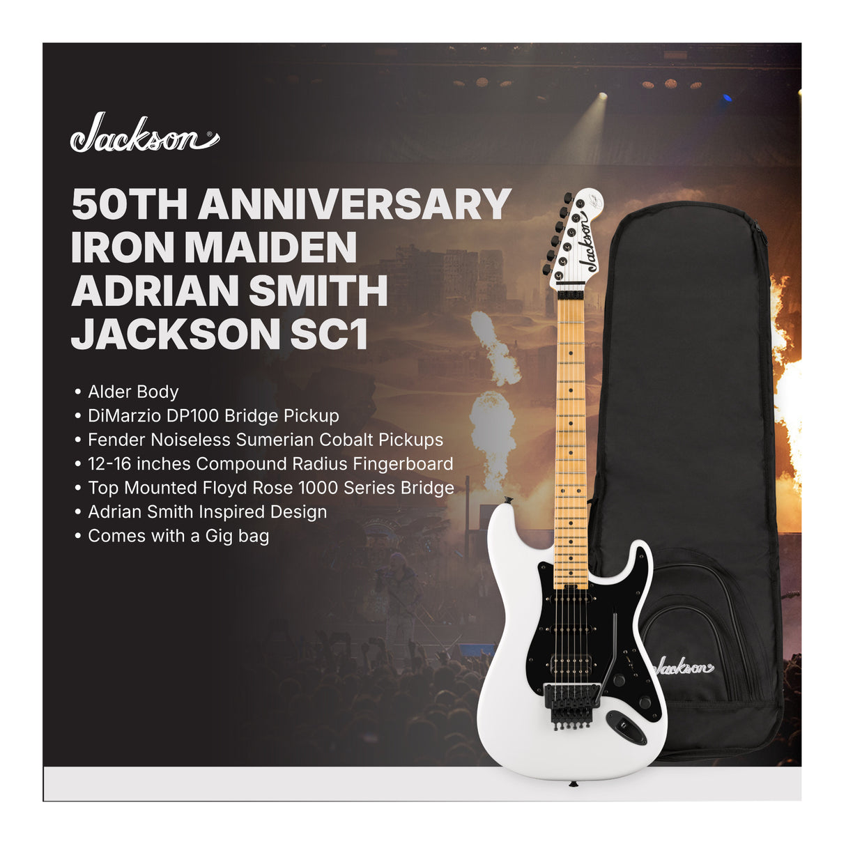 Jackson 50th Anniversary Iron Maiden Adrian Smith Jackson SC1 Electric Guitar