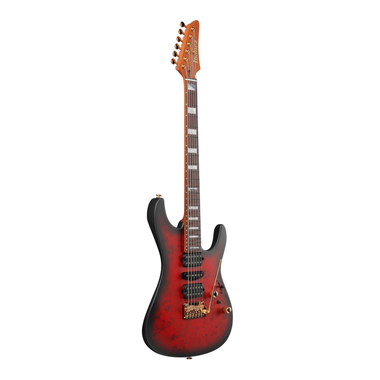 Ibanez Kiko Loureiro Electric Guitar with Hard Case (Ruby Red Sunburst Flat)