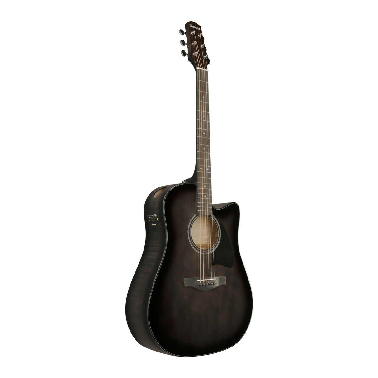 Ibanez AAD77CE Transparent Black Sunburst High Gloss Acoustic Electric Guitar