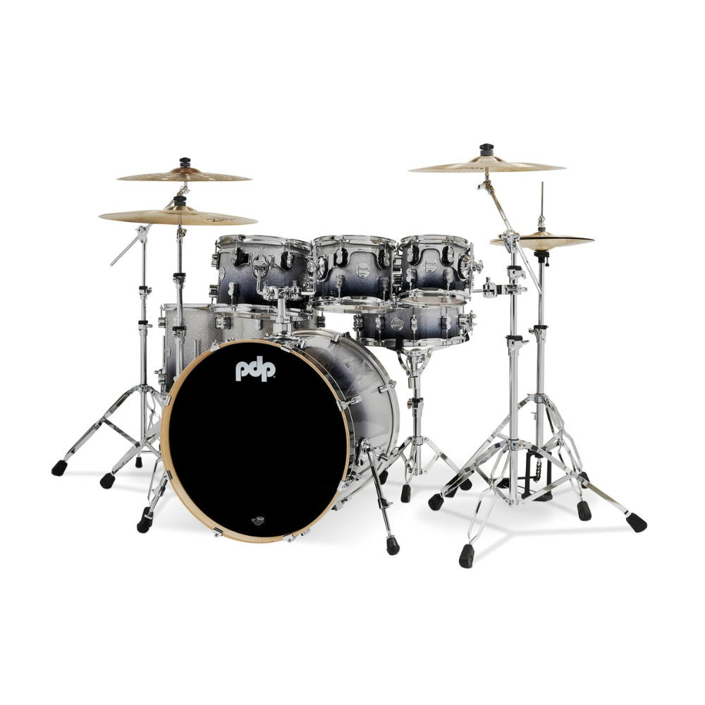 PDP Concept Maple 7-Piece Drum Set 22 Inch (Silver to Black Fade Lacquer)