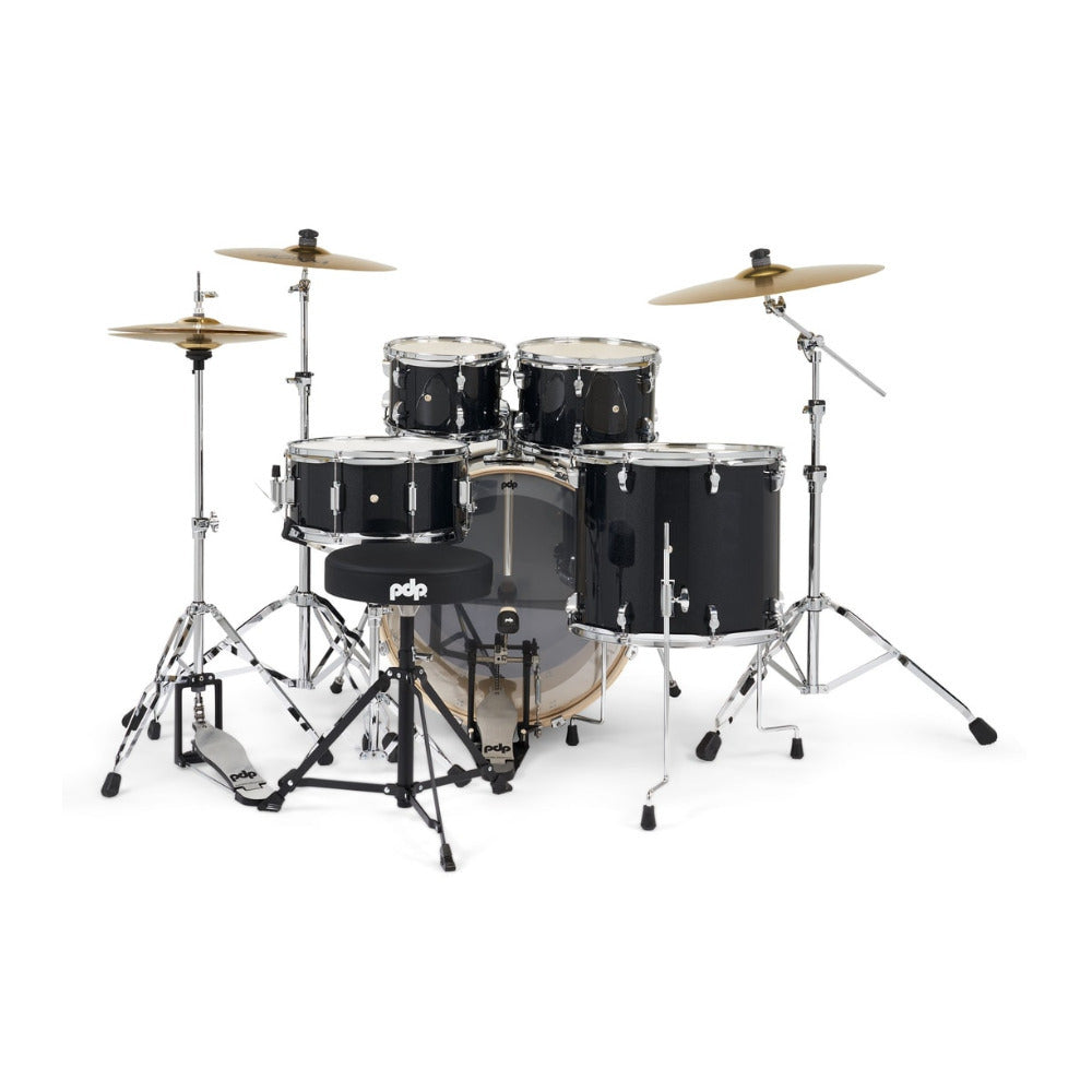 PDP Mainstage 5-Piece Complete Drum Kit with Hardware (Black Sparkle)