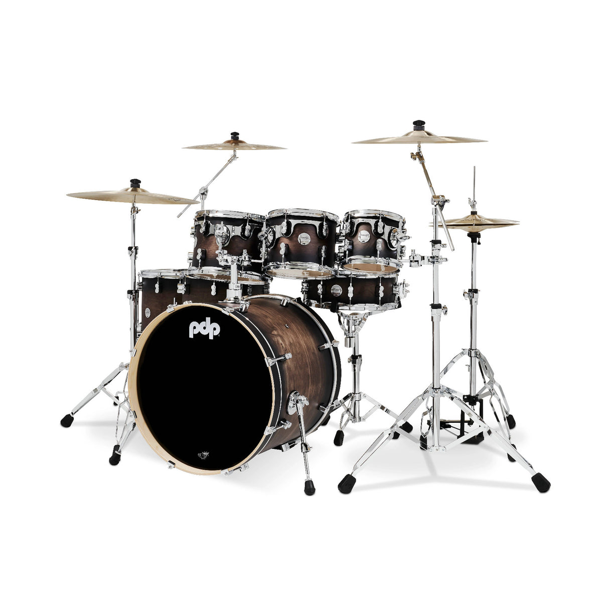 PDP Concept 7-Piece Maple Acoustic Drum Shell Pack (Charcoal Burst Lacquer)