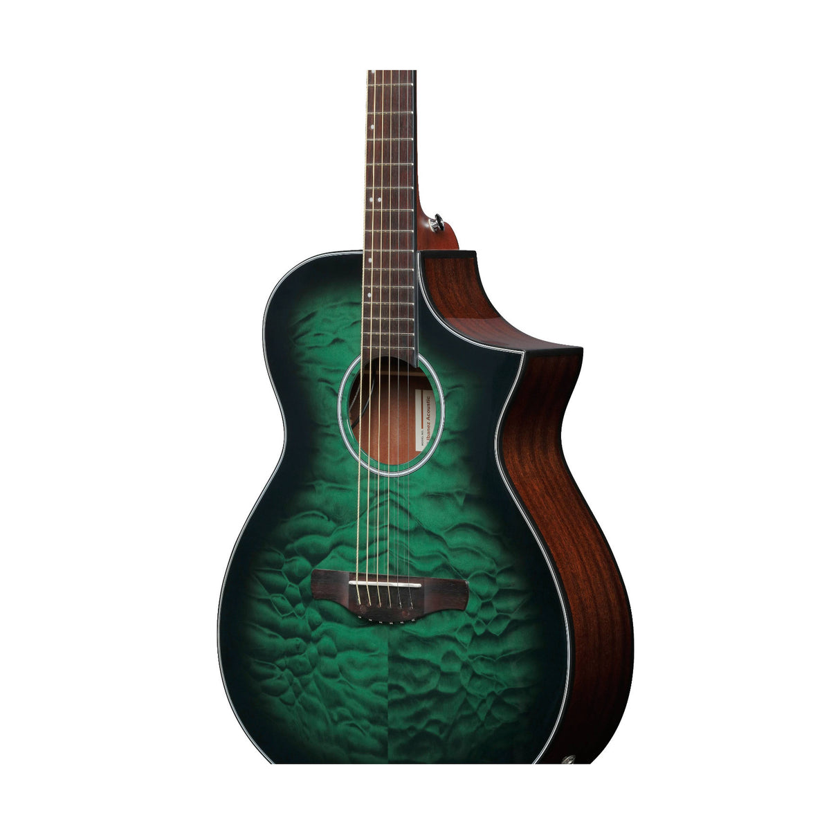 Ibanez AEWC16QA 6-String Acoustic-Electric Guitar (Transparent Emerald Burst)