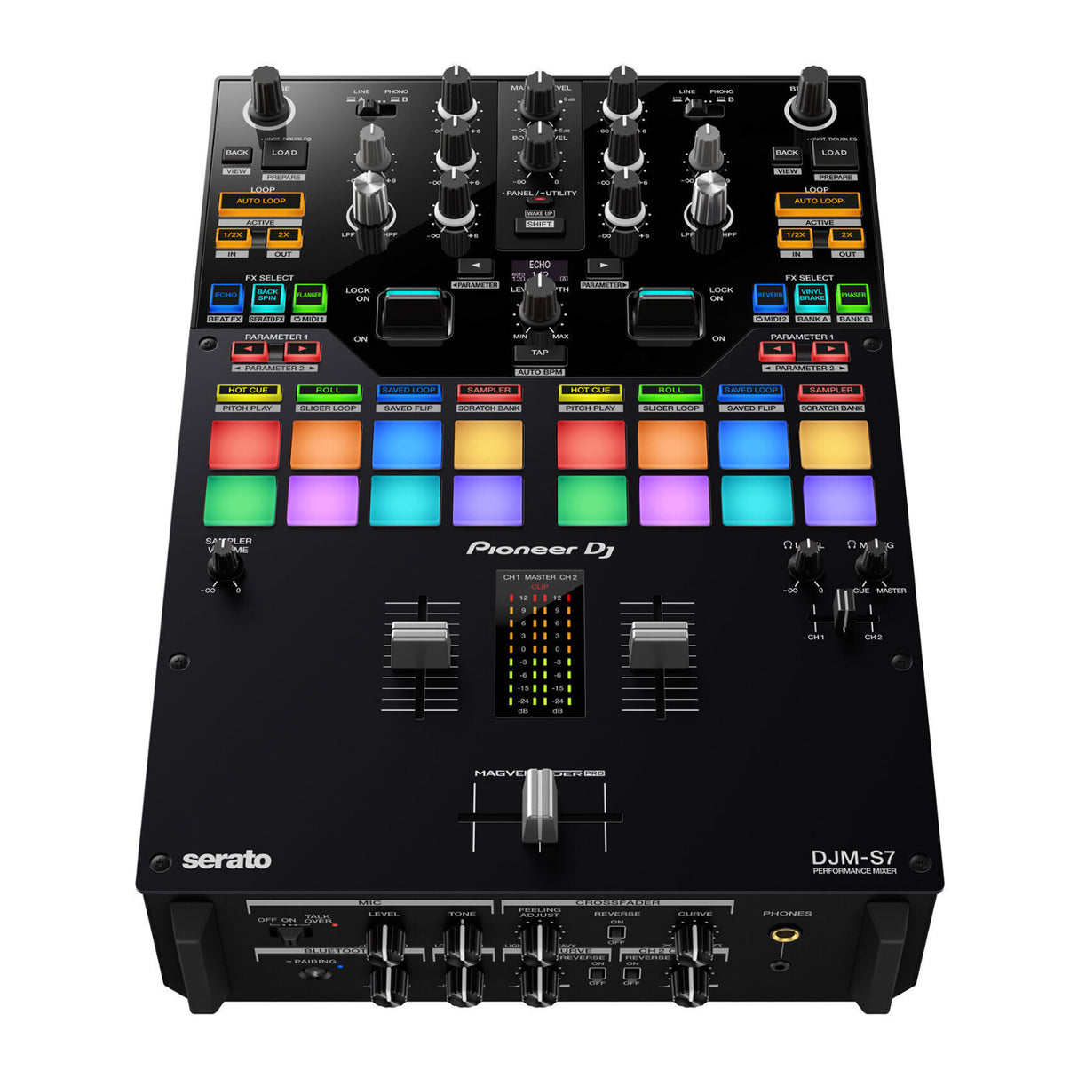 Pioneer DJ DJM-S7 2-Channel DJ Battle Mixer for Serato DJ