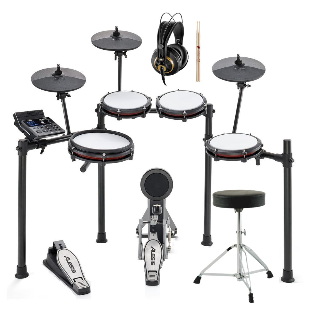Alesis Nitro Max Kit Electronic Drum Set with Quiet Mesh Pads Bundle