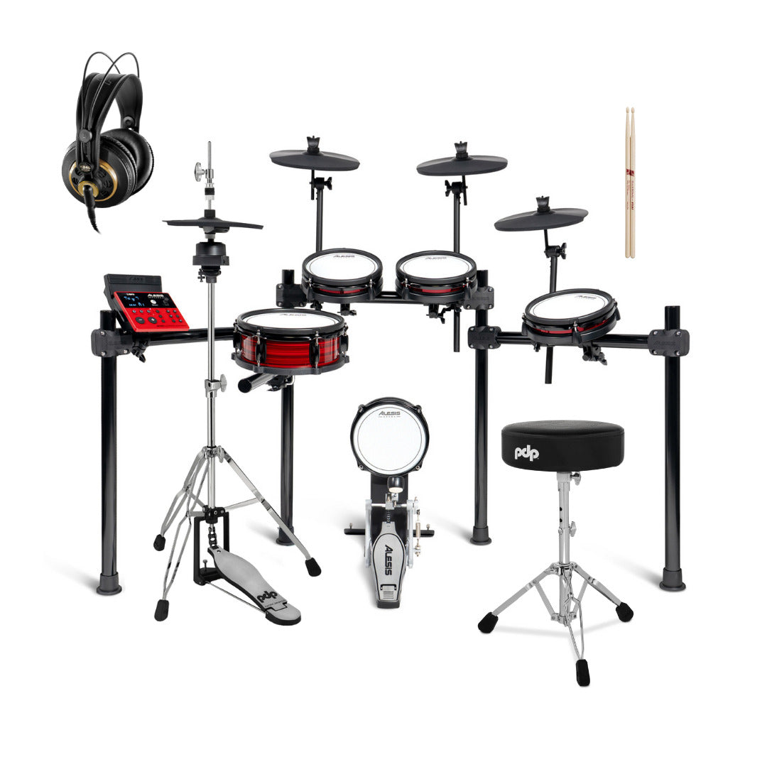 Alesis Nitro Ultimate 9-Piece Professional Electronic Drum Kit Bluetooth Bundle