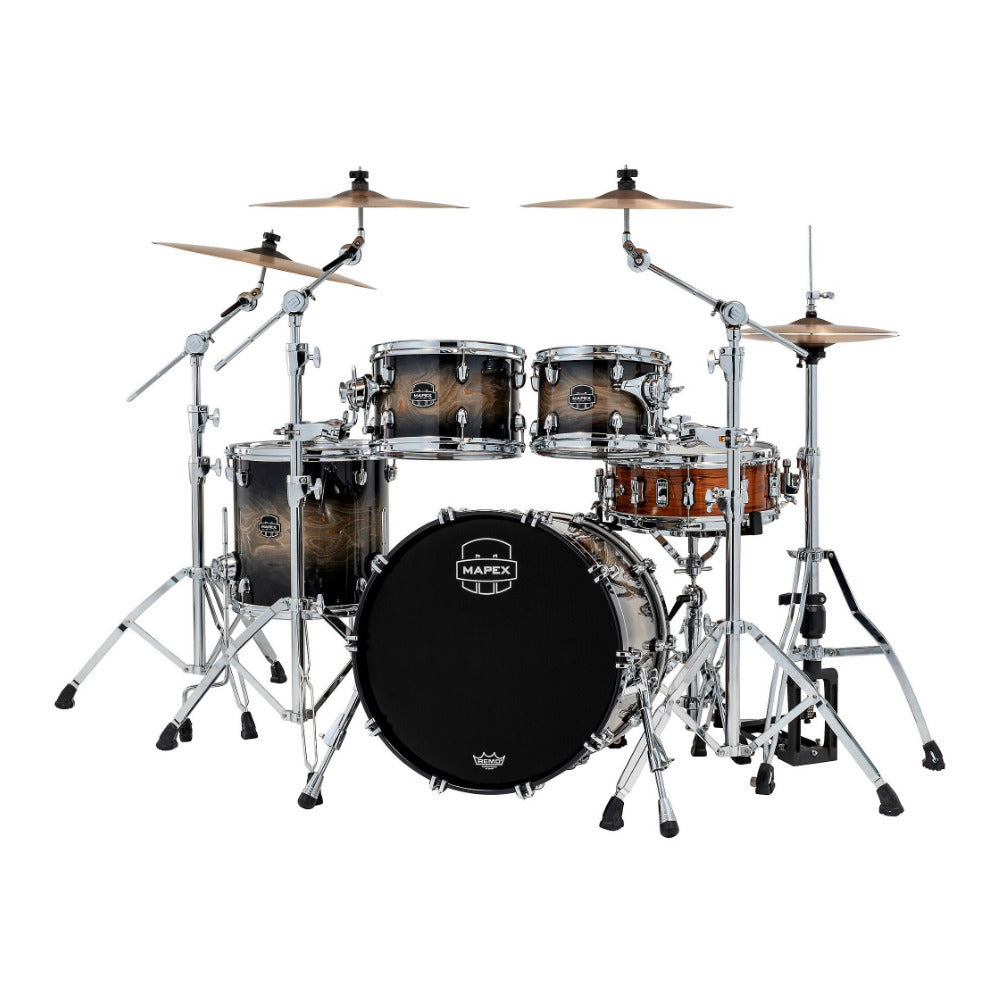 Mapex Saturn VI Fusion 4-Piece Drum Shell Pack (Black Ink Burst) (Open Box)