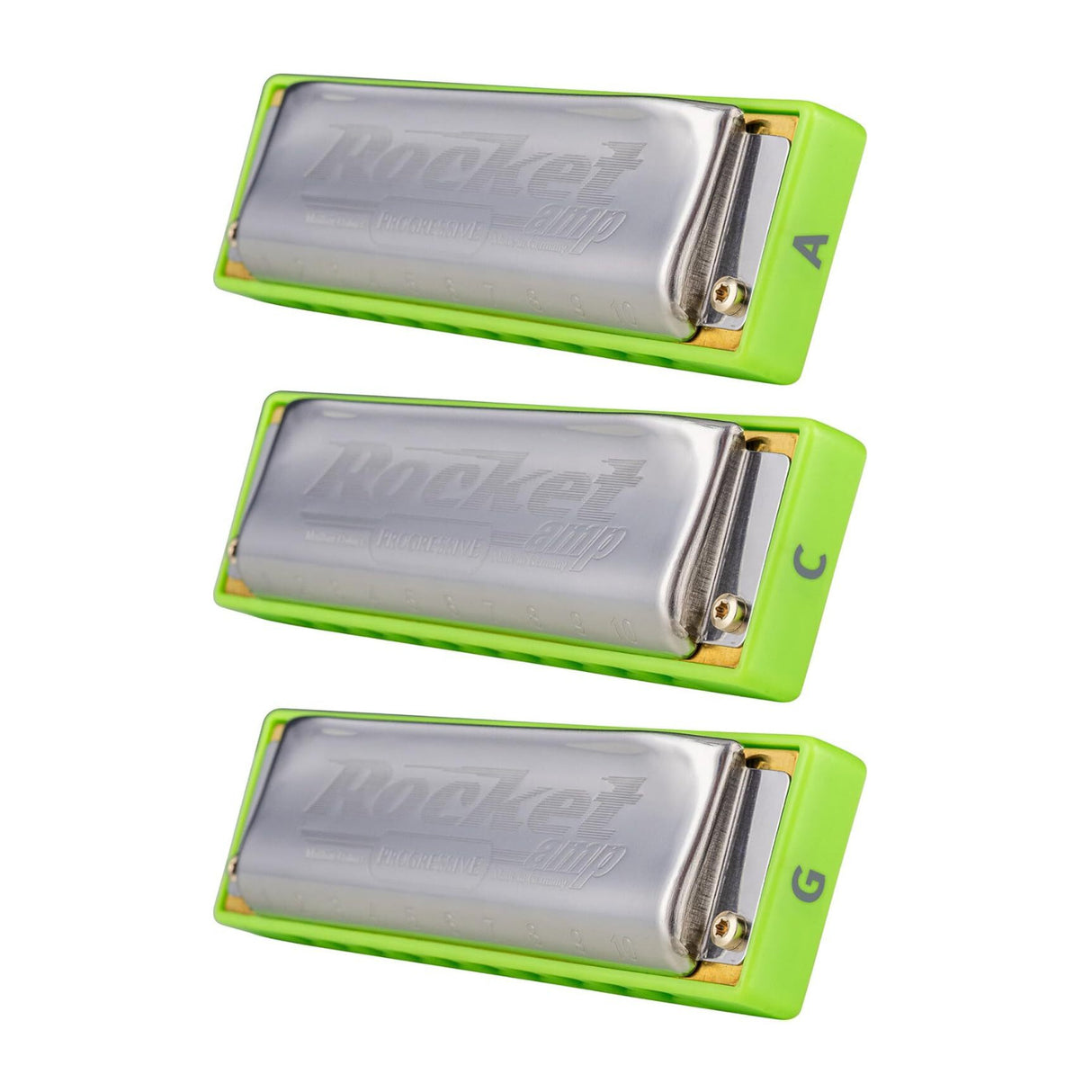 Hohner Rocket Amp Diatonic Harmonica 3-Pack (C,G,A Keys)