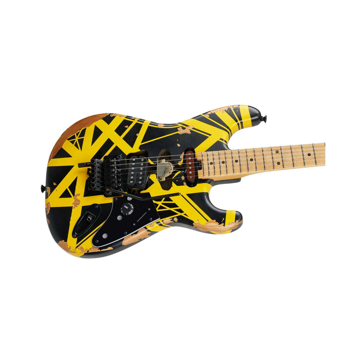 EVH Limited Edition Striped Guitar Frankenstein (Black with Yellow Stripes)