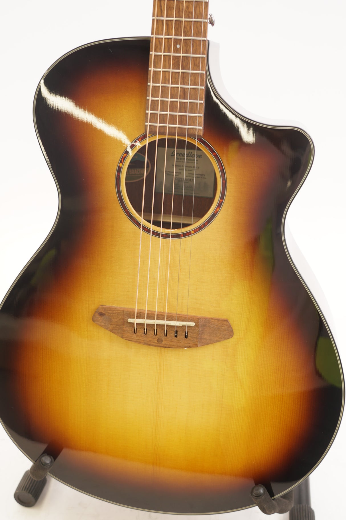 Breedlove Discovery S Concerto Edgeburst Europe-African Mahogany Acoustic Guitar (Used)