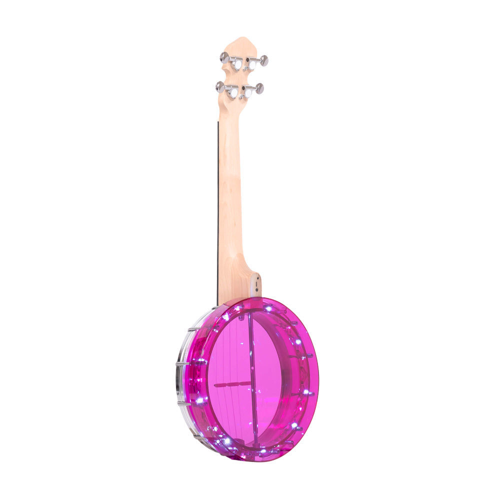 Gold Tone Lightup Little Gem See-Through Banjo-Ukuleles with Lights (Amethyst)