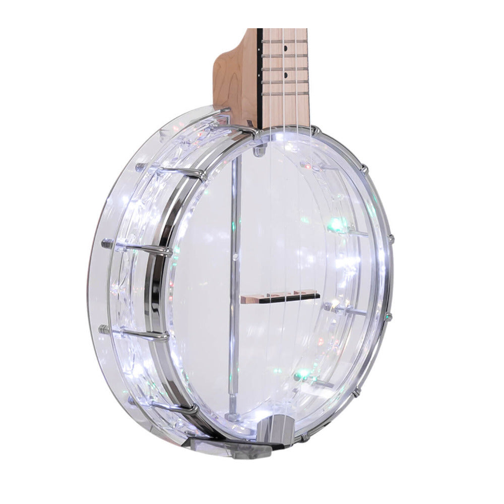 Gold Tone Lightup Little Gem See-Through Banjo-Ukuleles with Lights (Diamond)