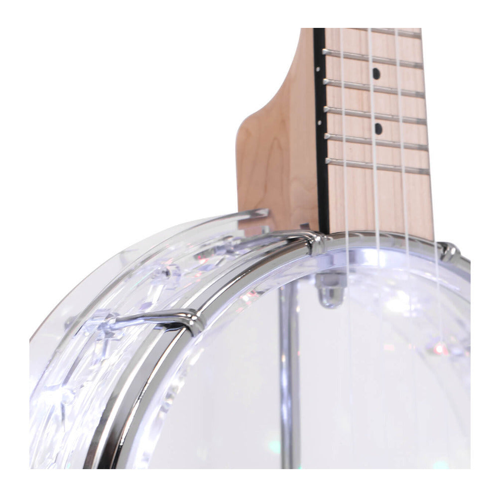 Gold Tone Lightup Little Gem See-Through Banjo-Ukuleles with Lights (Diamond)