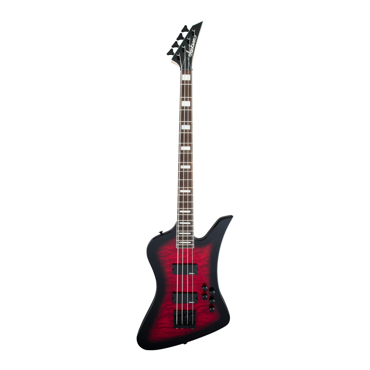 Jackson JS Series Kelly Bird JS3Q 4-String Bass Guitar (Transparent Red Burst)