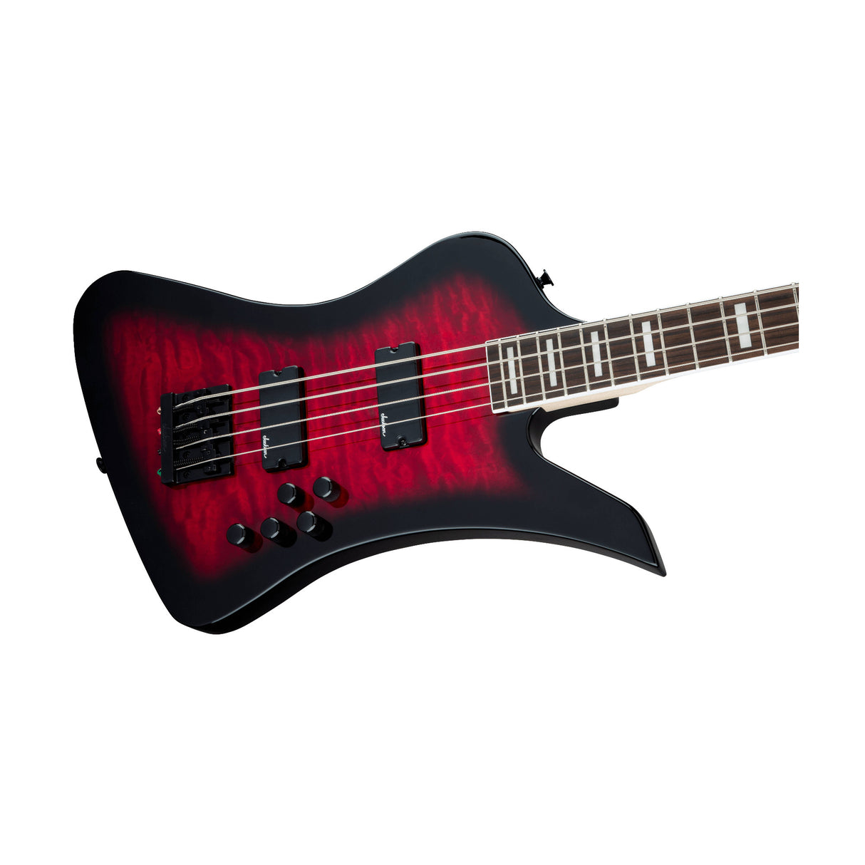Jackson JS Series Kelly Bird JS3Q 4-String Bass Guitar (Transparent Red Burst)