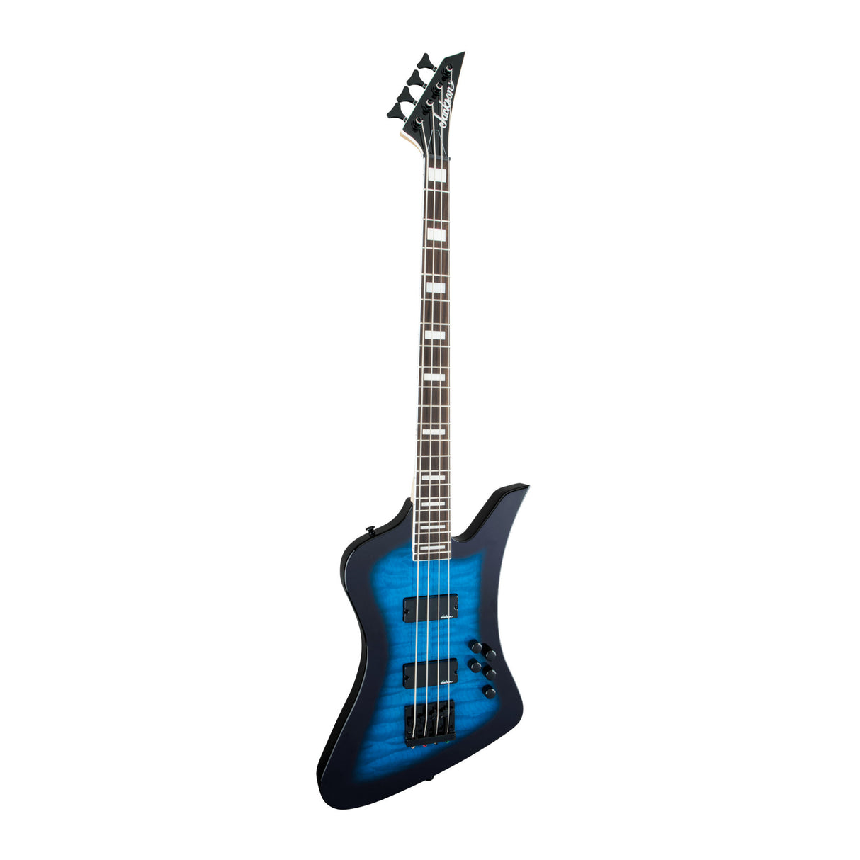 Jackson JS Series Kelly Bird JS3Q 4-String Bass Guitar (Transparent Blue Burst)
