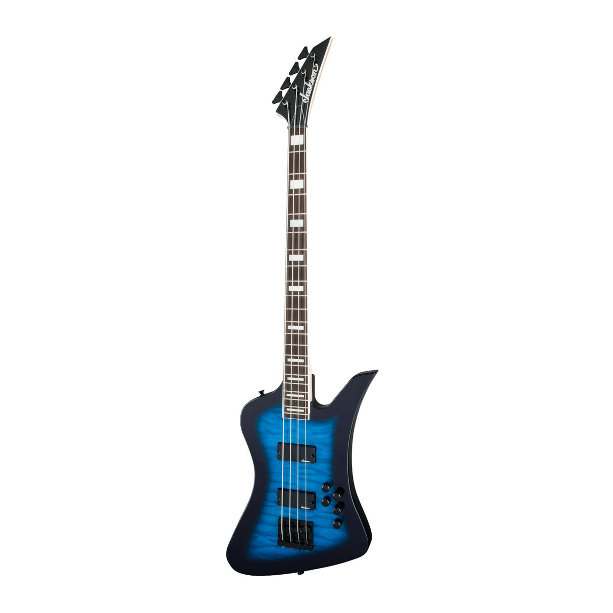 Jackson JS Series Kelly Bird JS3Q 4-String Bass Guitar (Transparent Blue Burst)