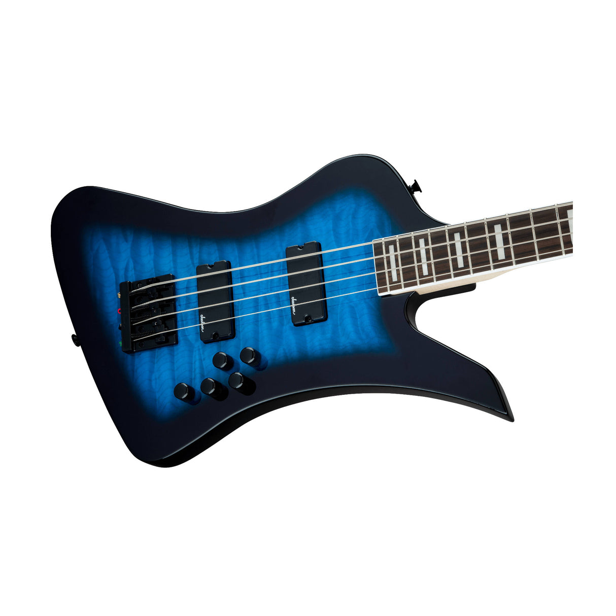 Jackson JS Series Kelly Bird JS3Q 4-String Bass Guitar (Transparent Blue Burst)