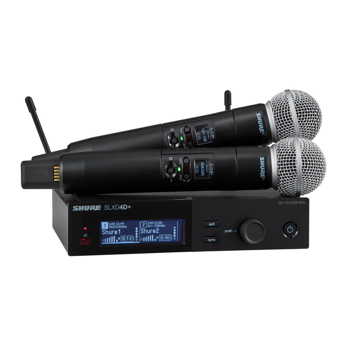 Shure SLXD24D+/58 Dual-Channel Wireless Handheld Mic System with SM58 Capsules