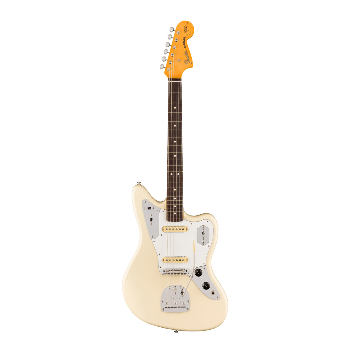 Fender Johnny Marr Jaguar Electric Guitar, Olympic White, Rosewood Fingerboard (Used)