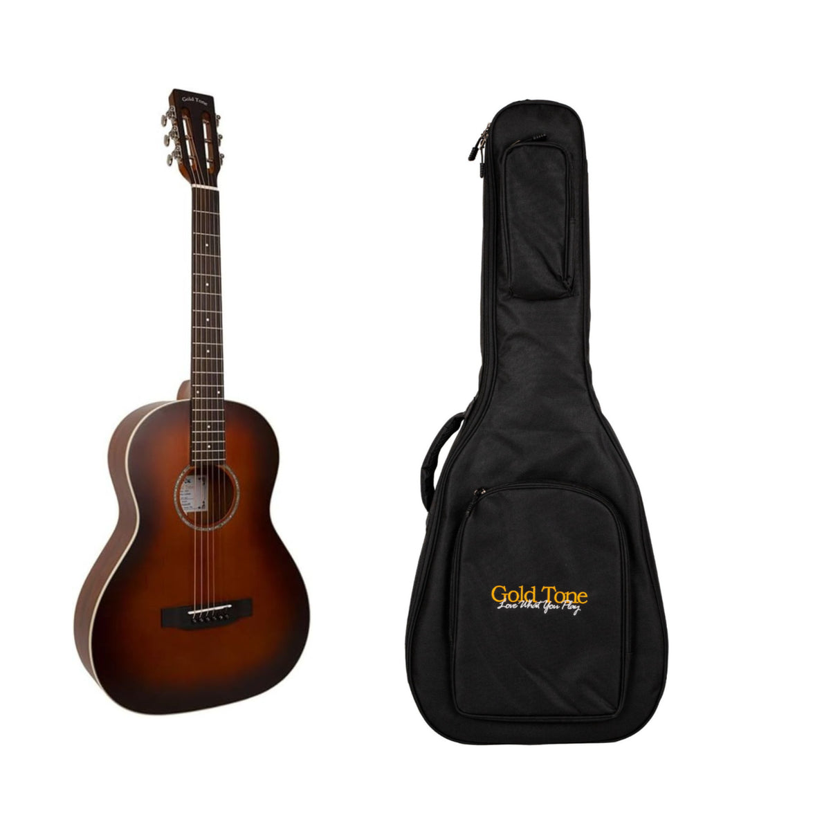 Gold Tone The Parlor Acoustic-Electric All Solid Wood Guitar with Bag (Burst)