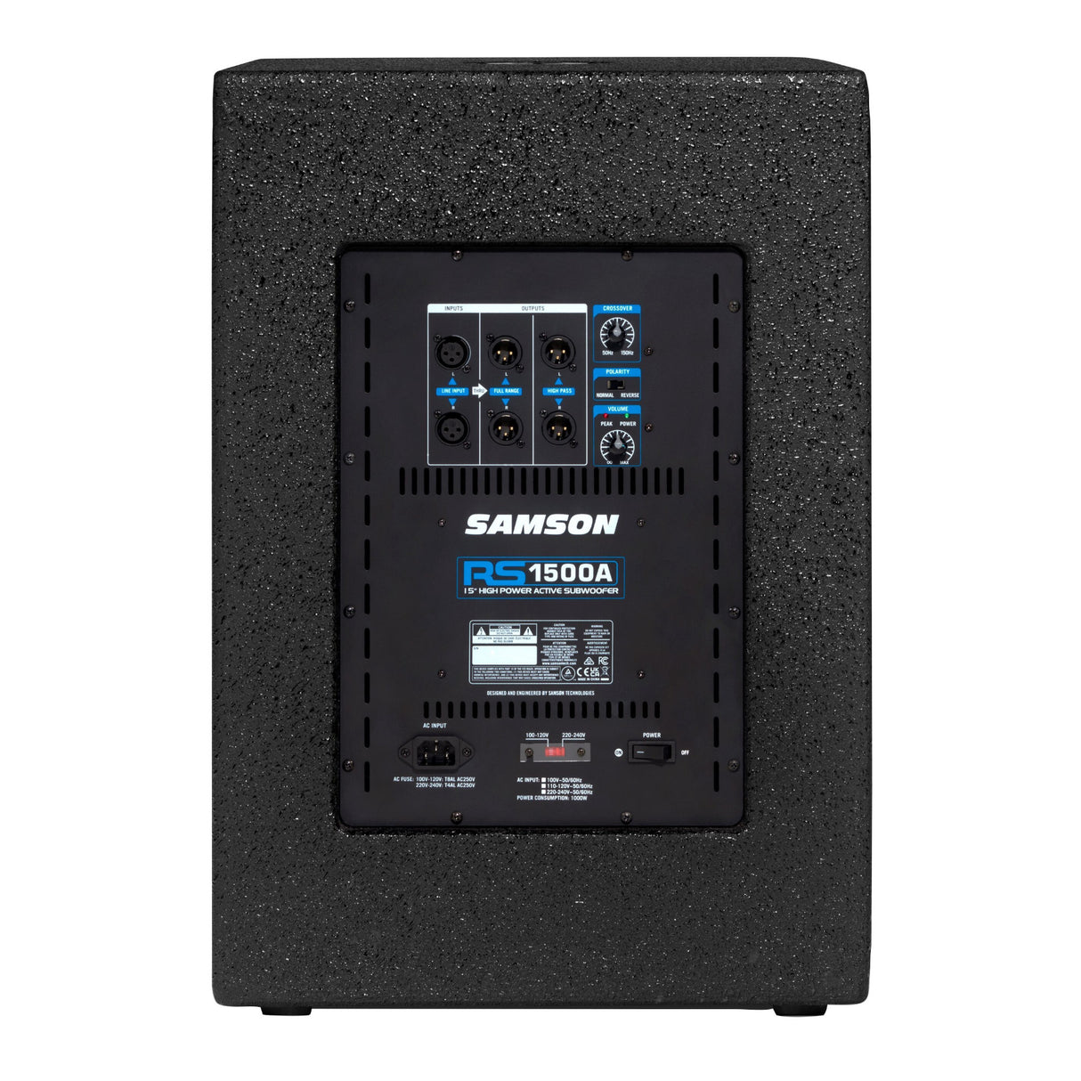 Samson RS1500A Active Subwoofer 15 inch with 1000W Power (Black)