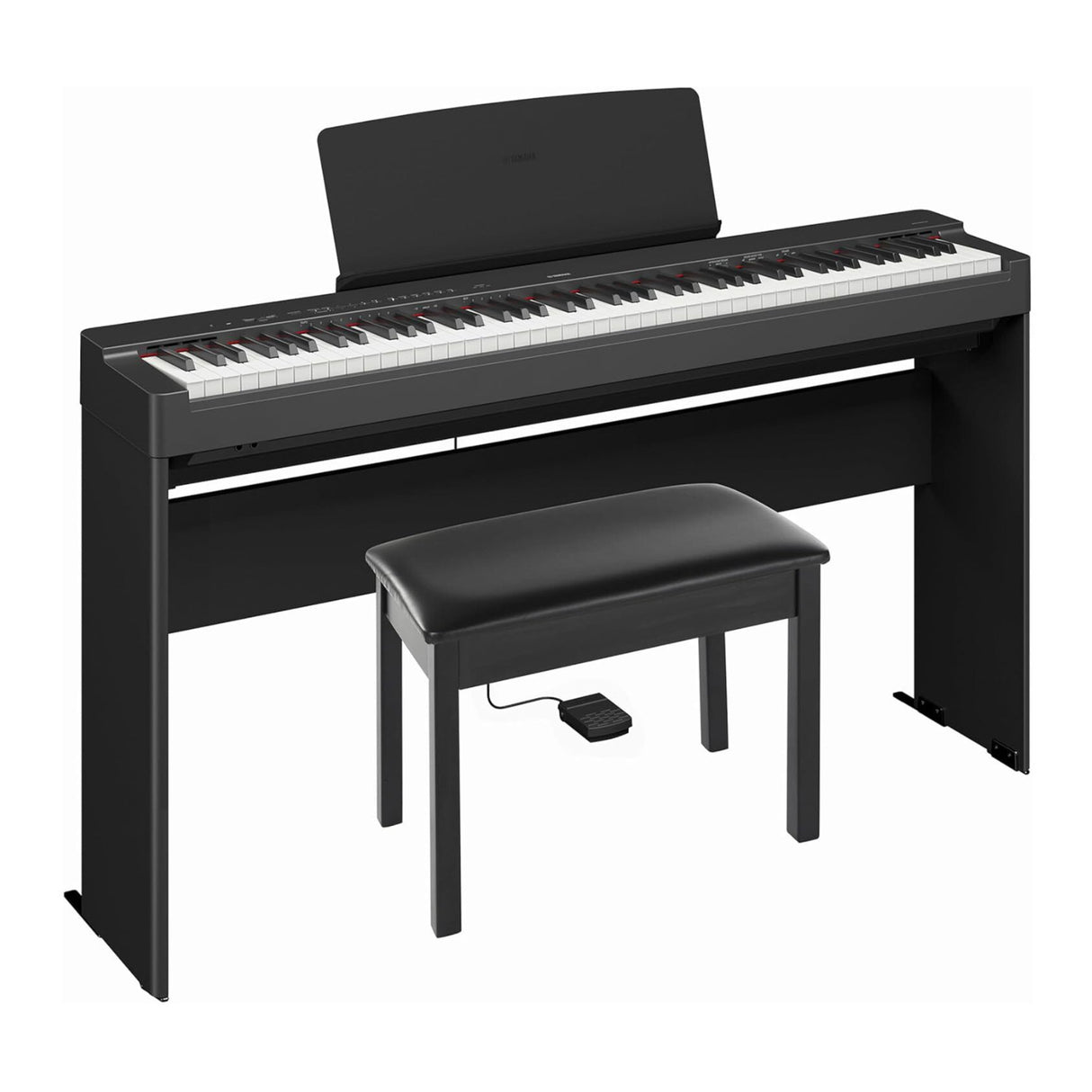 Yamaha P-225B 88-Key Deluxe Digital Piano with Stand and Bench Bundle